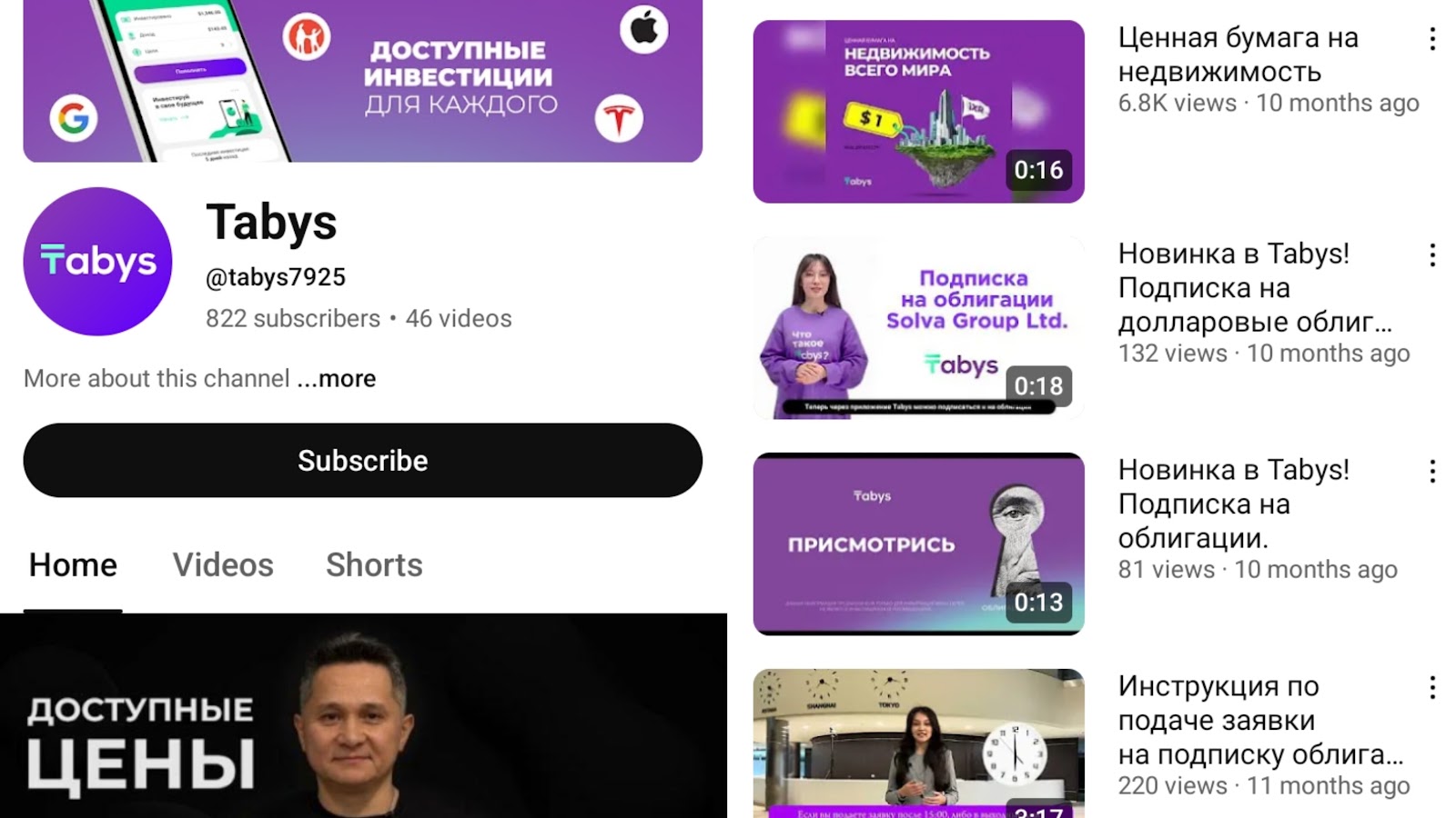 tabys инвестиции отзывы
